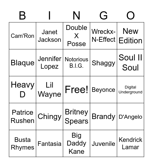 Mixy Mix 2025 Bingo Card