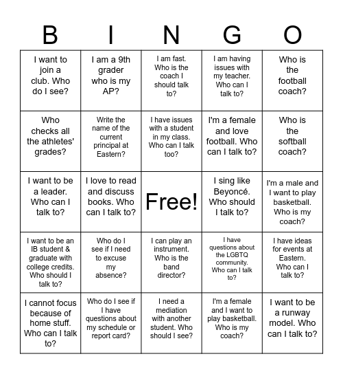 Rambler Styles Bingo Card