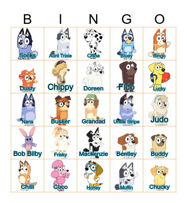 Bunnings Bluey Bingo Card
