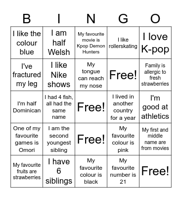 SpectActor Bingo Day 1 Bingo Card