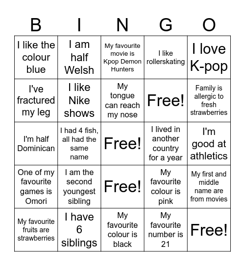 SpectActor Bingo Day 1 Bingo Card