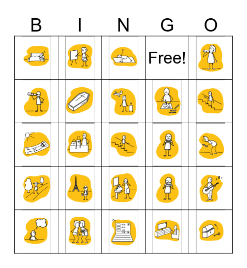 Verbes d'action Bingo Card