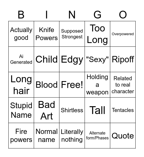 OC Bingo Card