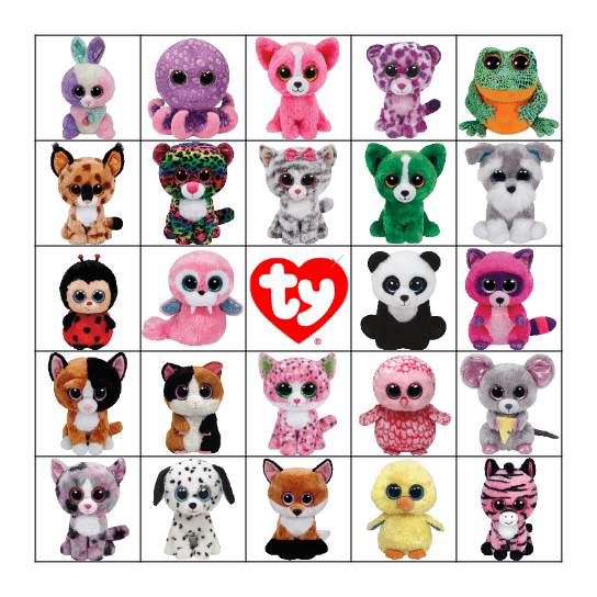 beanie boo bingo card 15 Bingo Card