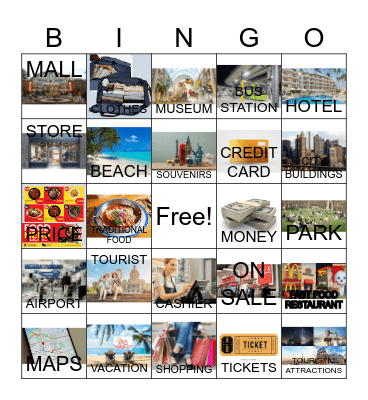 TRAVEL AND TOURISM VOCABULARY Bingo Card