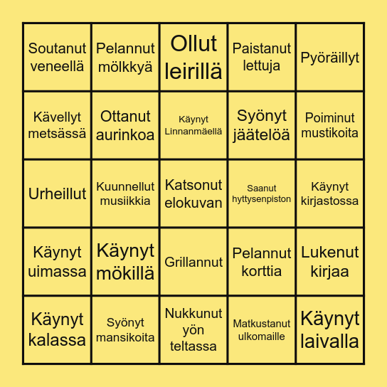 KESÄBINGO Card