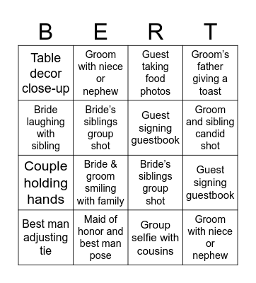 Dhab & Bert Bingo Card