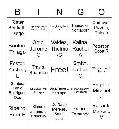 Team-Building Bingo Card