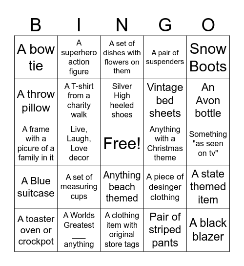 Wabash Valley Goodwill Bingo Card