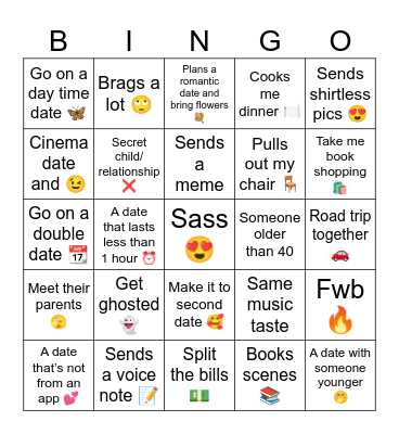 2025 Dating Bingo Card