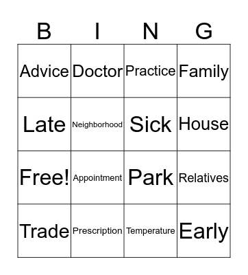 Final Review Bingo Card