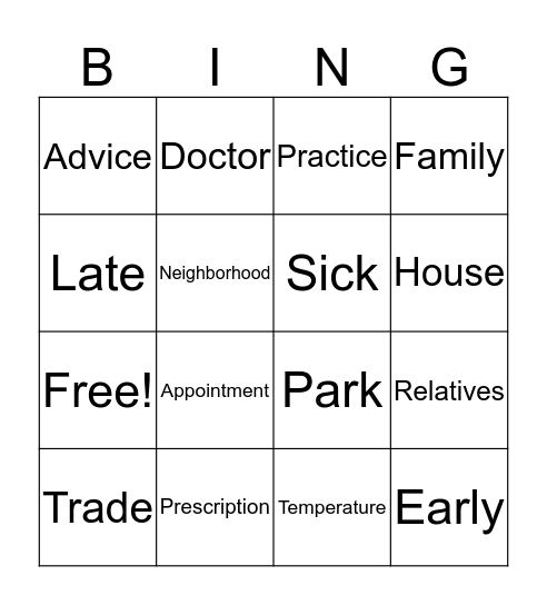 Final Review Bingo Card