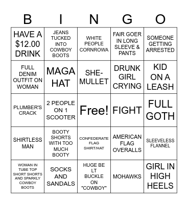 STATE FAIR BINGO 25 Bingo Card
