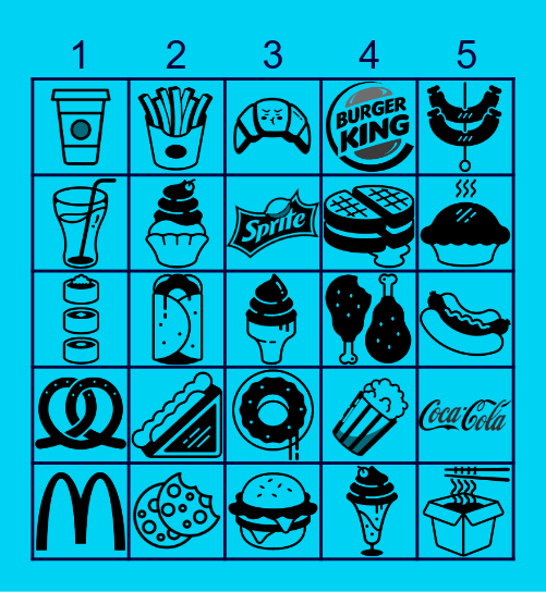 FOODS Bingo Card