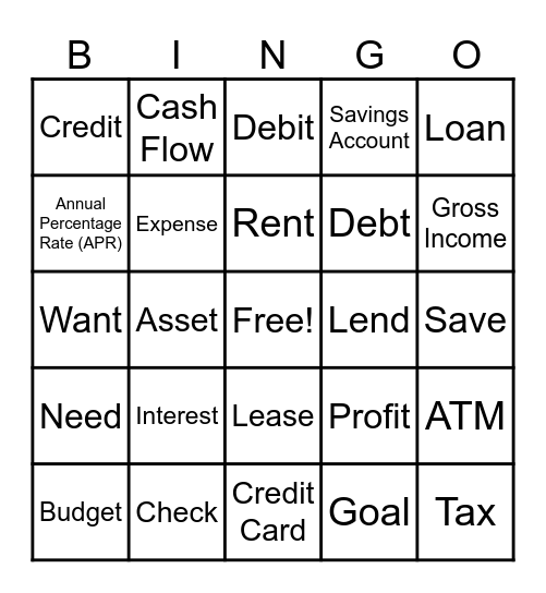 Budget Friendly BINGO Card