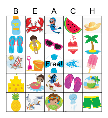 Beach Bingo Card