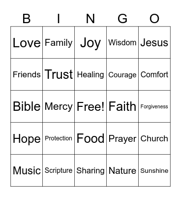 Blessings Bingo Card