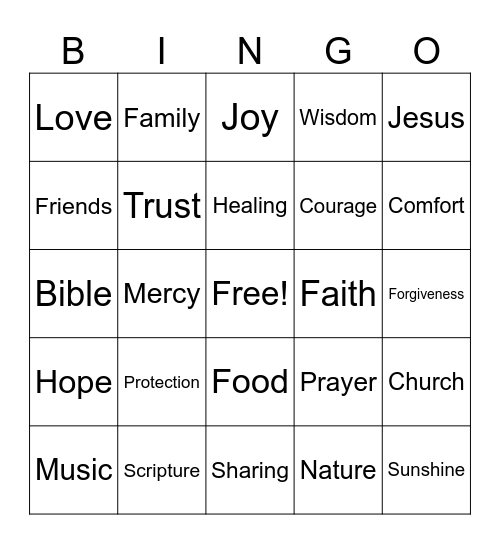 Blessings Bingo Card
