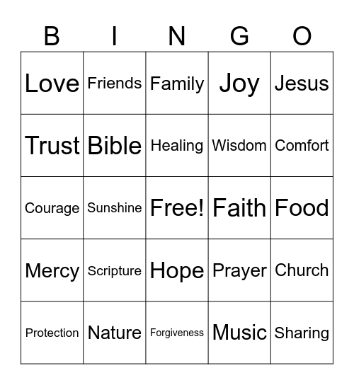 Blessings Bingo Card
