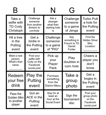 TDO SOCIAL BINGO Card