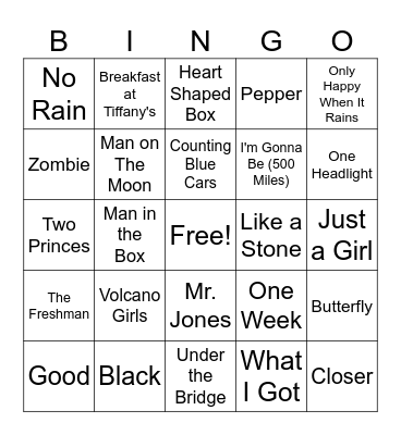 After School Detention-The 90s Bingo Card