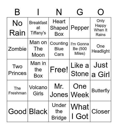 After School Detention-The 90s Bingo Card