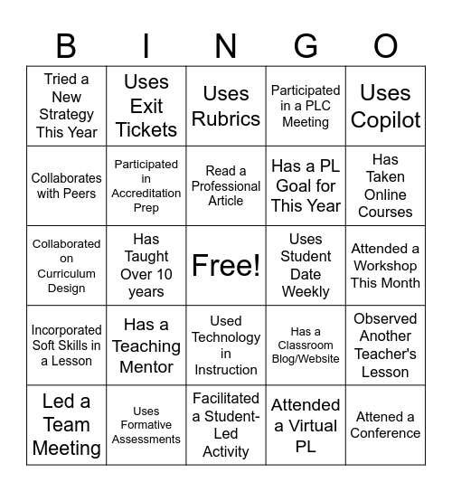 PL BINGO Card
