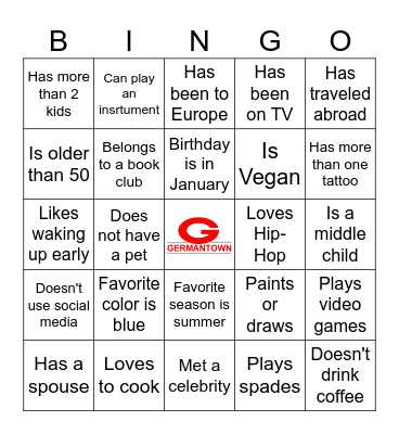 GHS BINGO Card