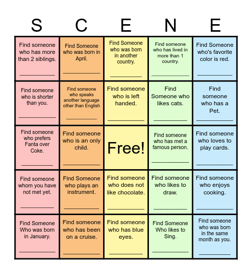 Find Someone Who... Bingo Card