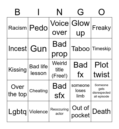 TT Bingo Card