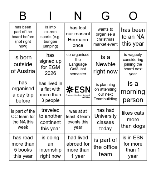 Find someone who... Bingo Card