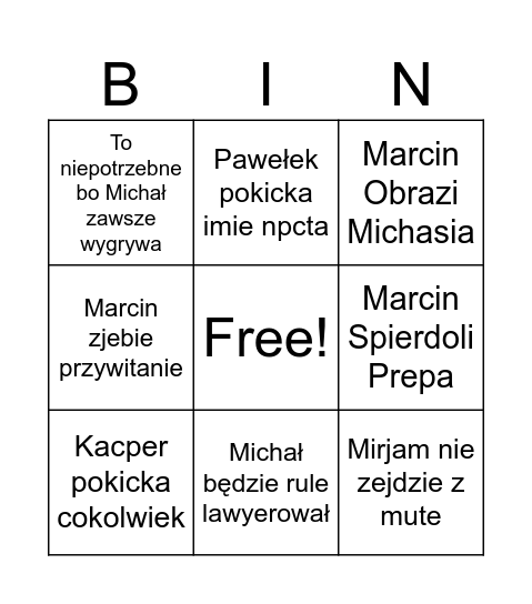Annuloringo Bingo Card