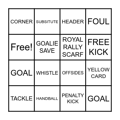 ROYAL SOCCER FANFEST Bingo Card