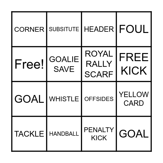ROYAL SOCCER FANFEST Bingo Card