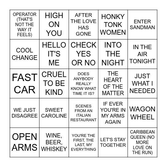 JOE'S BDAY 2025 Bingo Card