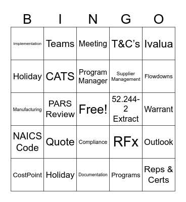 BAH BINGO! Bingo Card