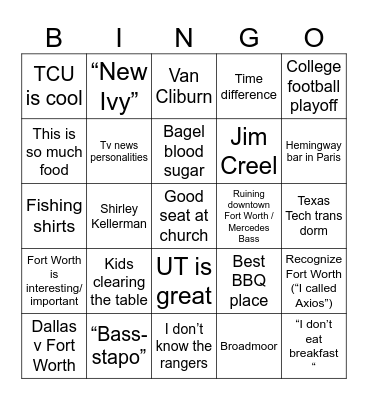 Summer 2025 Bingo Card