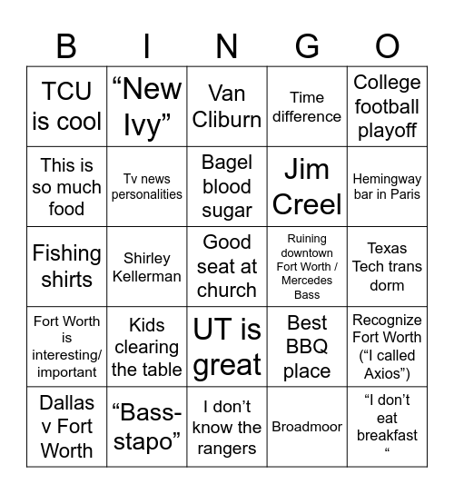 Summer 2025 Bingo Card
