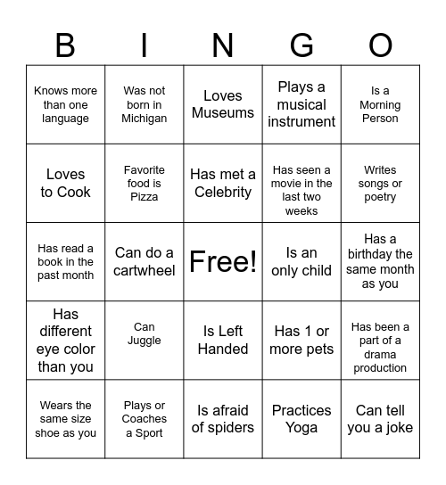 Bingo Card