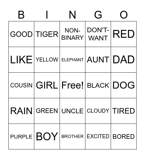 ASL BINGO Card