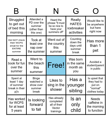 Someone Who... Bingo Card