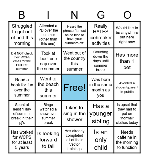 Someone Who... Bingo Card