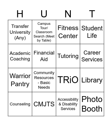 Name: ______________________ StarID/Tech ID:________________ Bingo Card