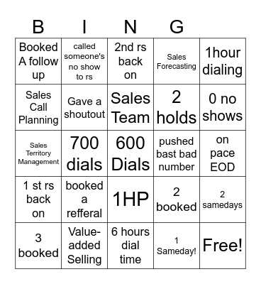 Seamless.ai SDR BINGO Card