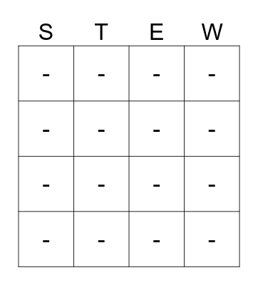 #loveisstewing Bingo Card