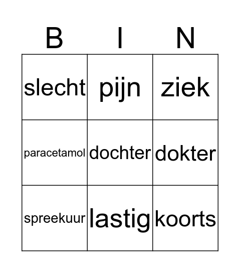 NvB les 17 dokter Bingo Card