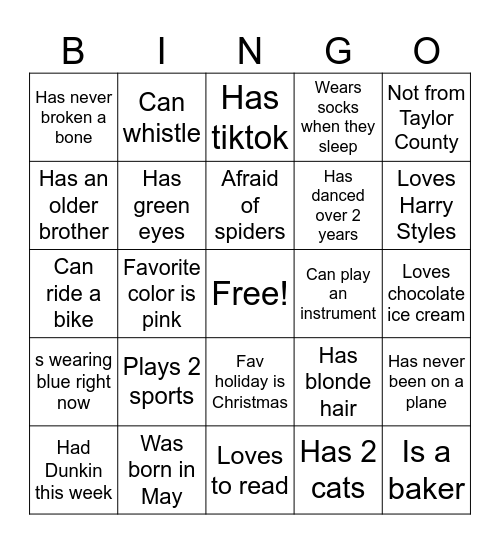 Find someone who... Bingo Card