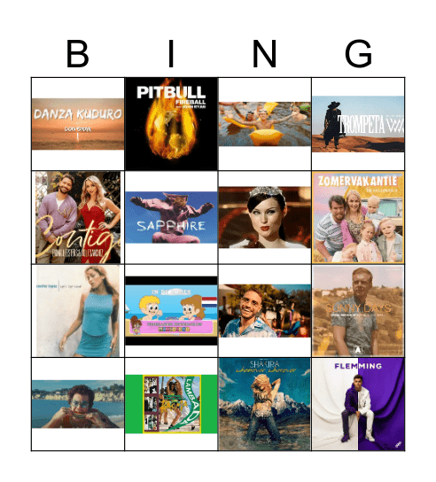 Zomer Top 50 Bingo Card