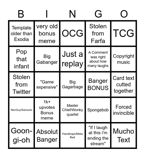 Farfa Bingo Card