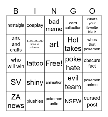 Pokebingo Card